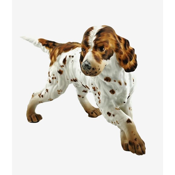 C. Martinu ENGLISH IRISH Red & White SETTER Hunting Dog Porcelain Figurine SPAIN - Picture 1 of 13